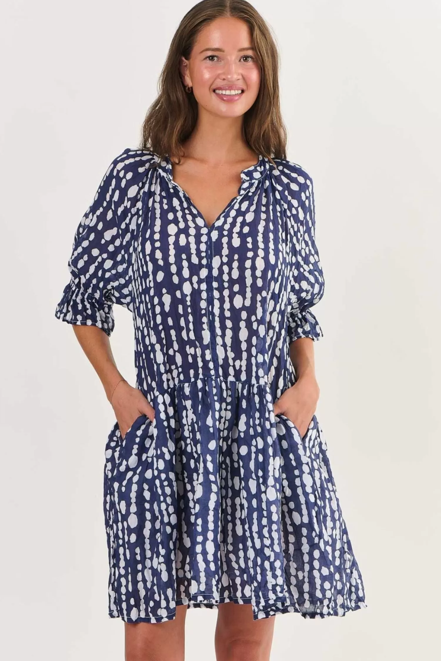 Namastai Dresses*Shelly Cotton Dress - Freshwater Pearl - N2