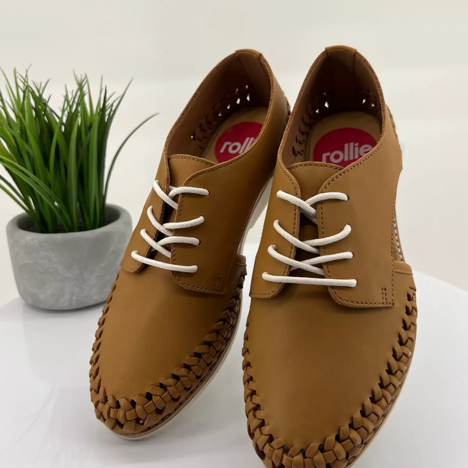 Rollie Flats*Sidecut Woven Shoe | Soft Tan | RO9
