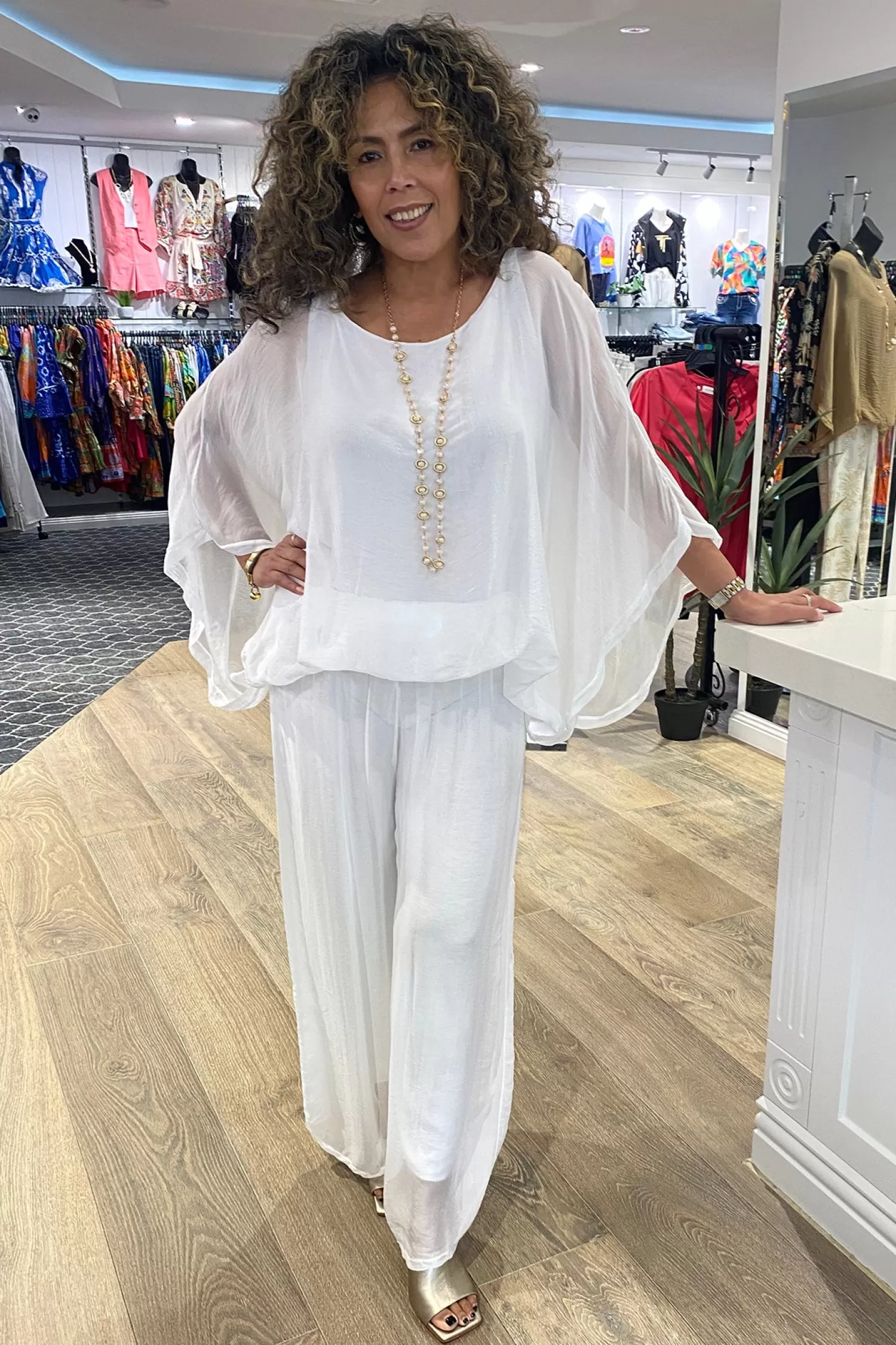 Cindy G Shirts & Tops*Silk Viscose Top - White - CG6