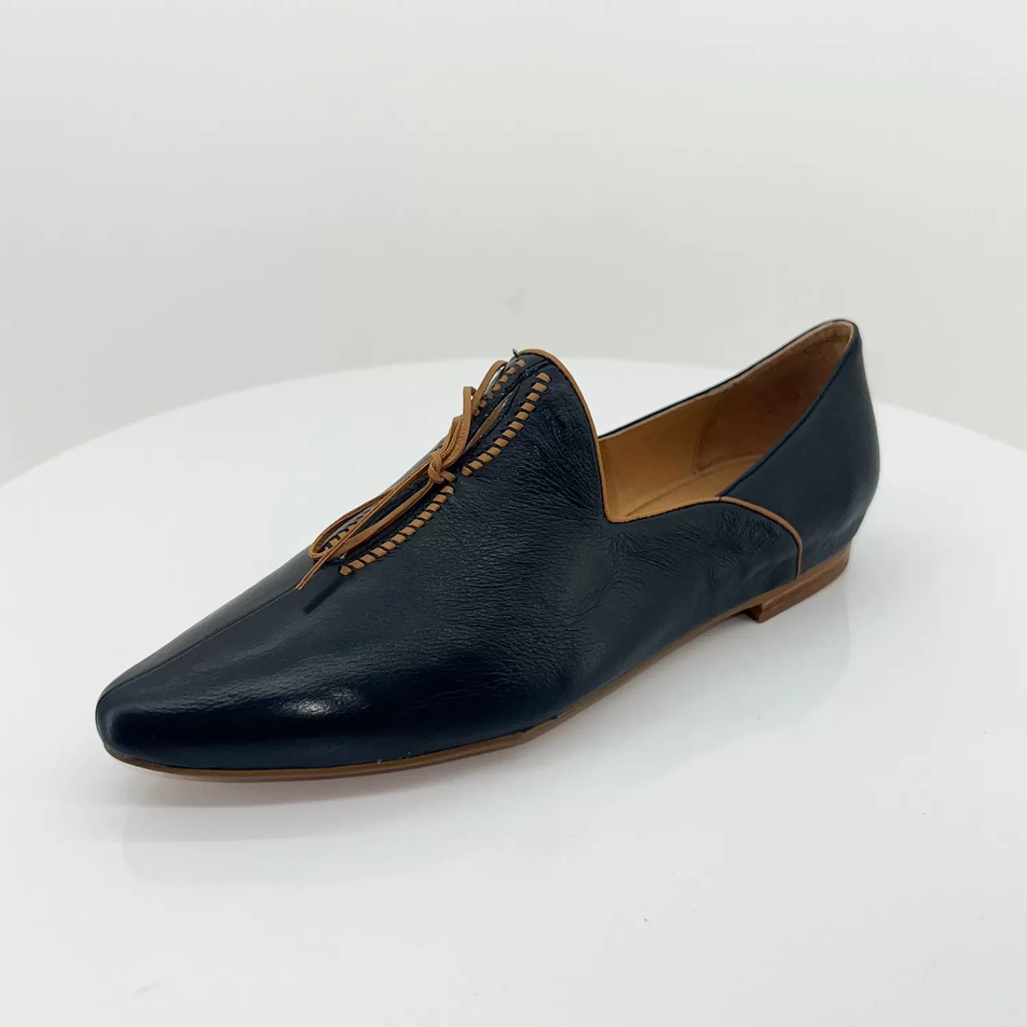 Top End Shoes Flats*Sommer Flats - Navy & Tan - TE12