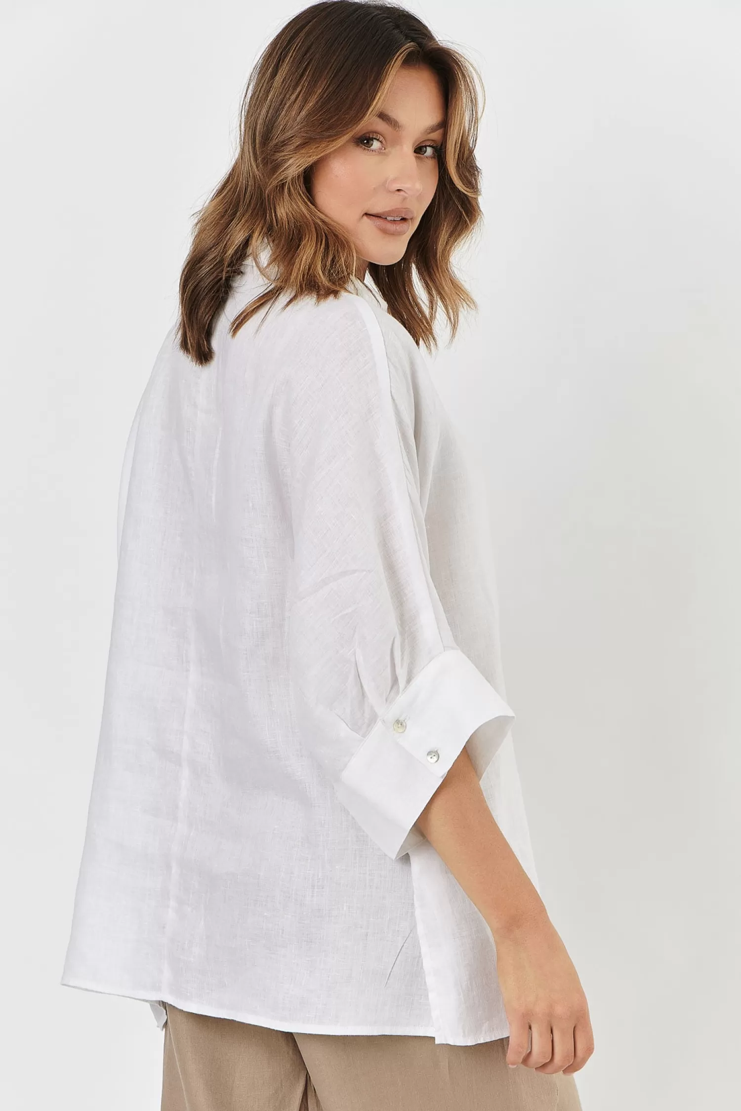 Naturals By O & J Linen Lovers | Shirts & Tops*Sophia Shirt - White - OJ11