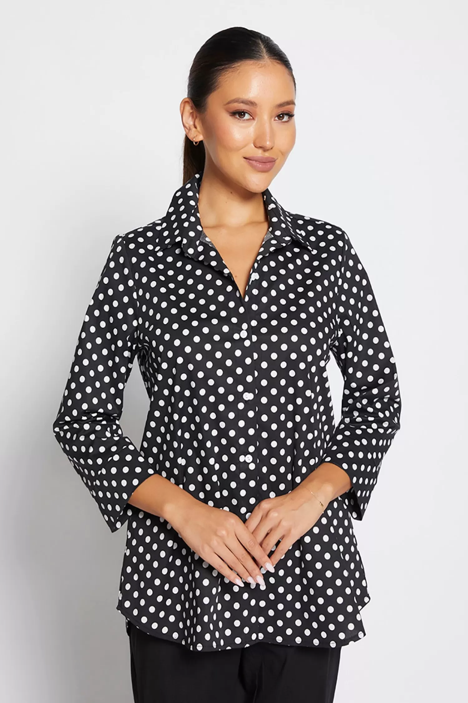 Philosophy Shirts & Tops*3/4 Spot Shirt - Black - PH44