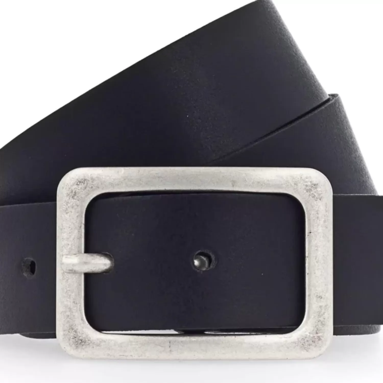 Vanzetti Belts*Square Buckle Leather Belt | Black | V1