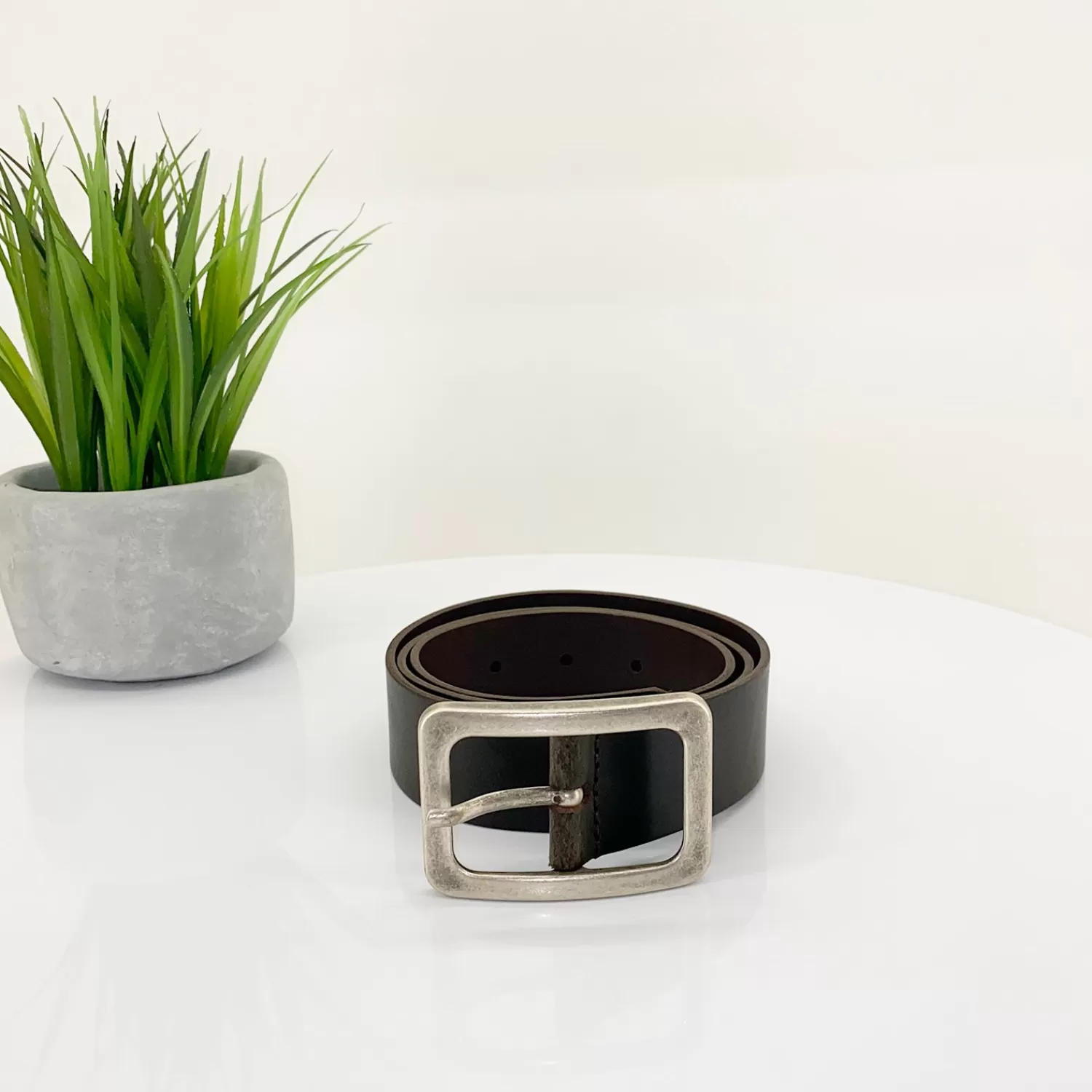 Vanzetti Belts*Square Buckle Leather Belt | Chocolate | V1