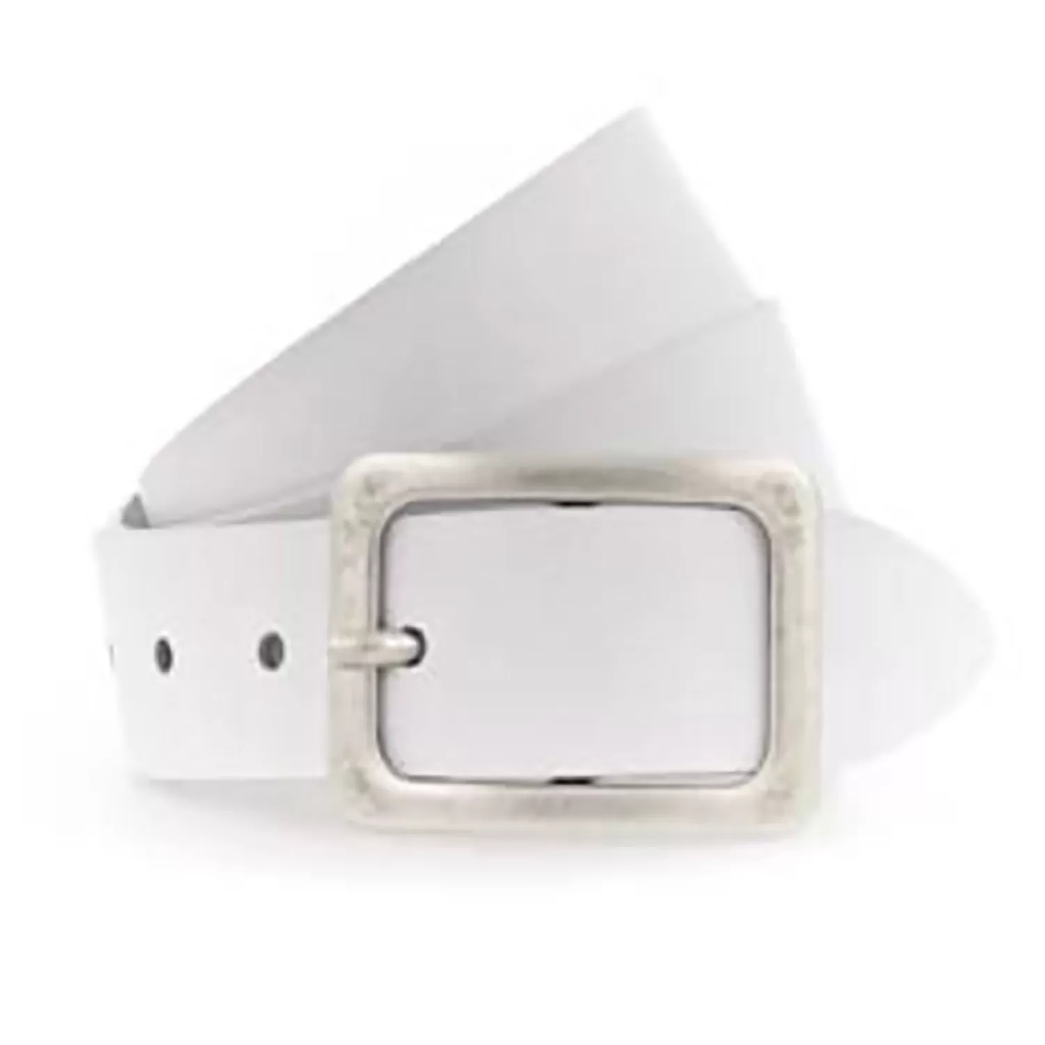 Vanzetti Belts*Square Buckle Leather Belt | White | V1