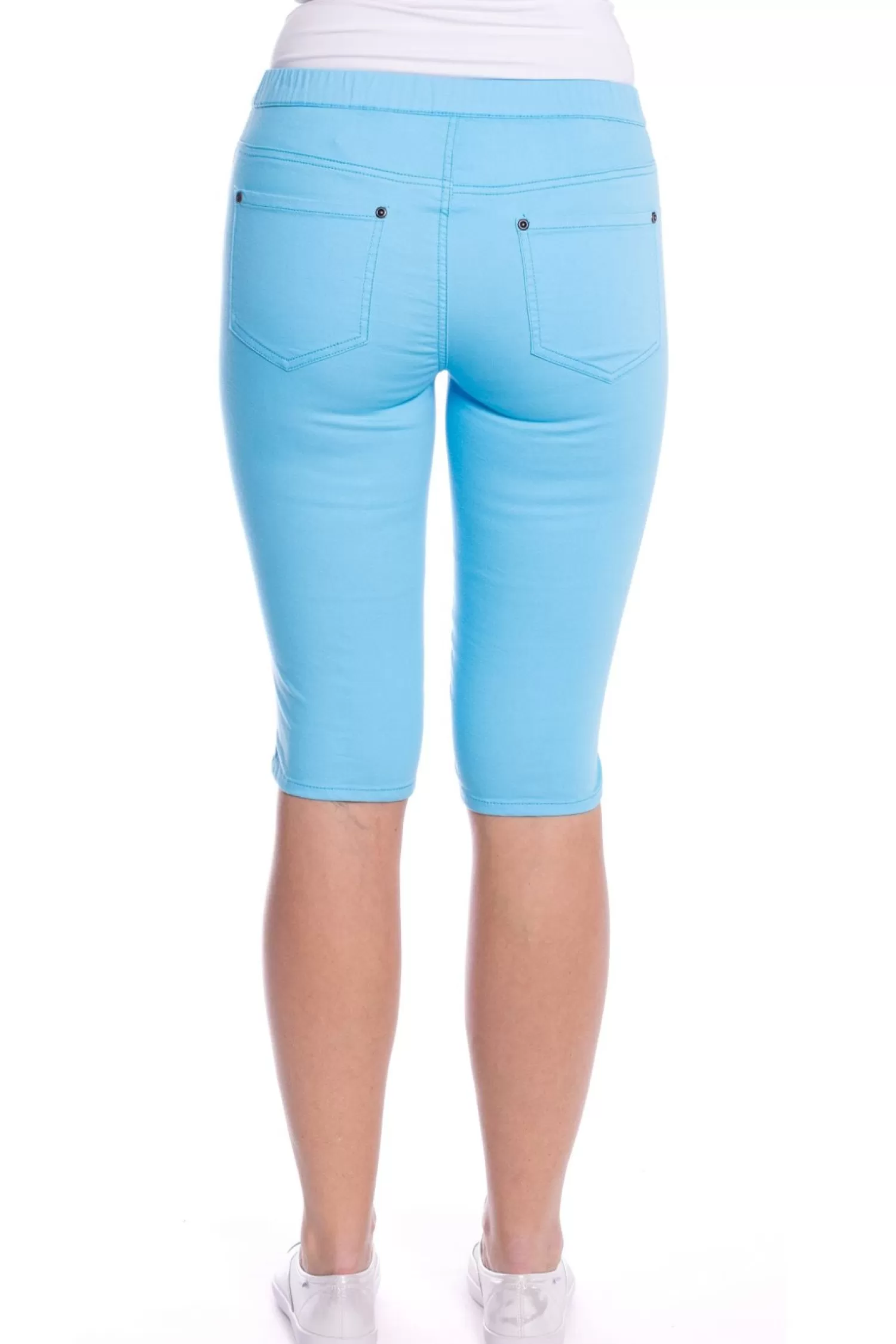Cafe Latte Shorts*Stretch Pull On Jean Short - Ocean - CL4
