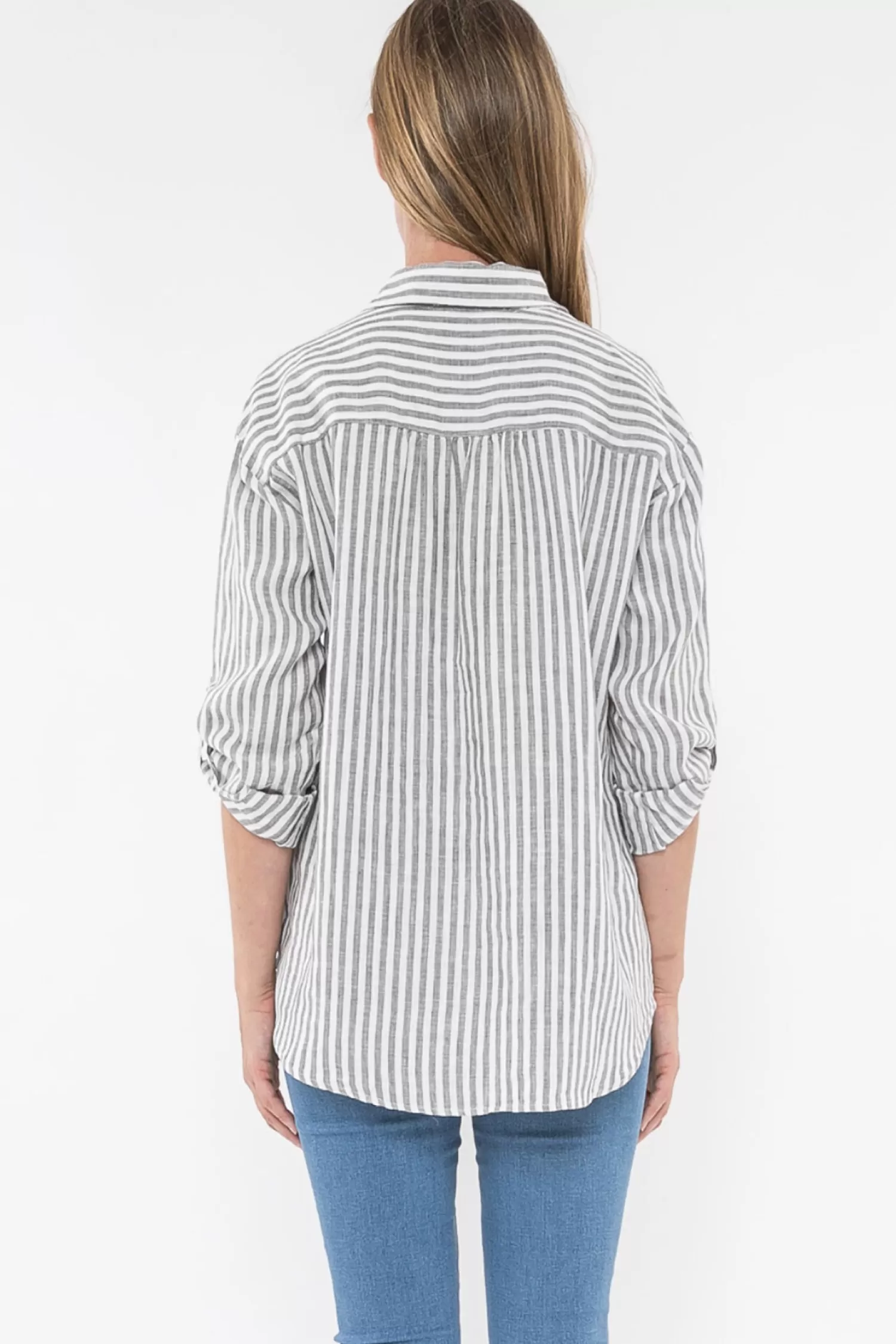 JUMP Linen Lovers | Shirts & Tops*Stripe Linen Shirt | Thyme | JP2