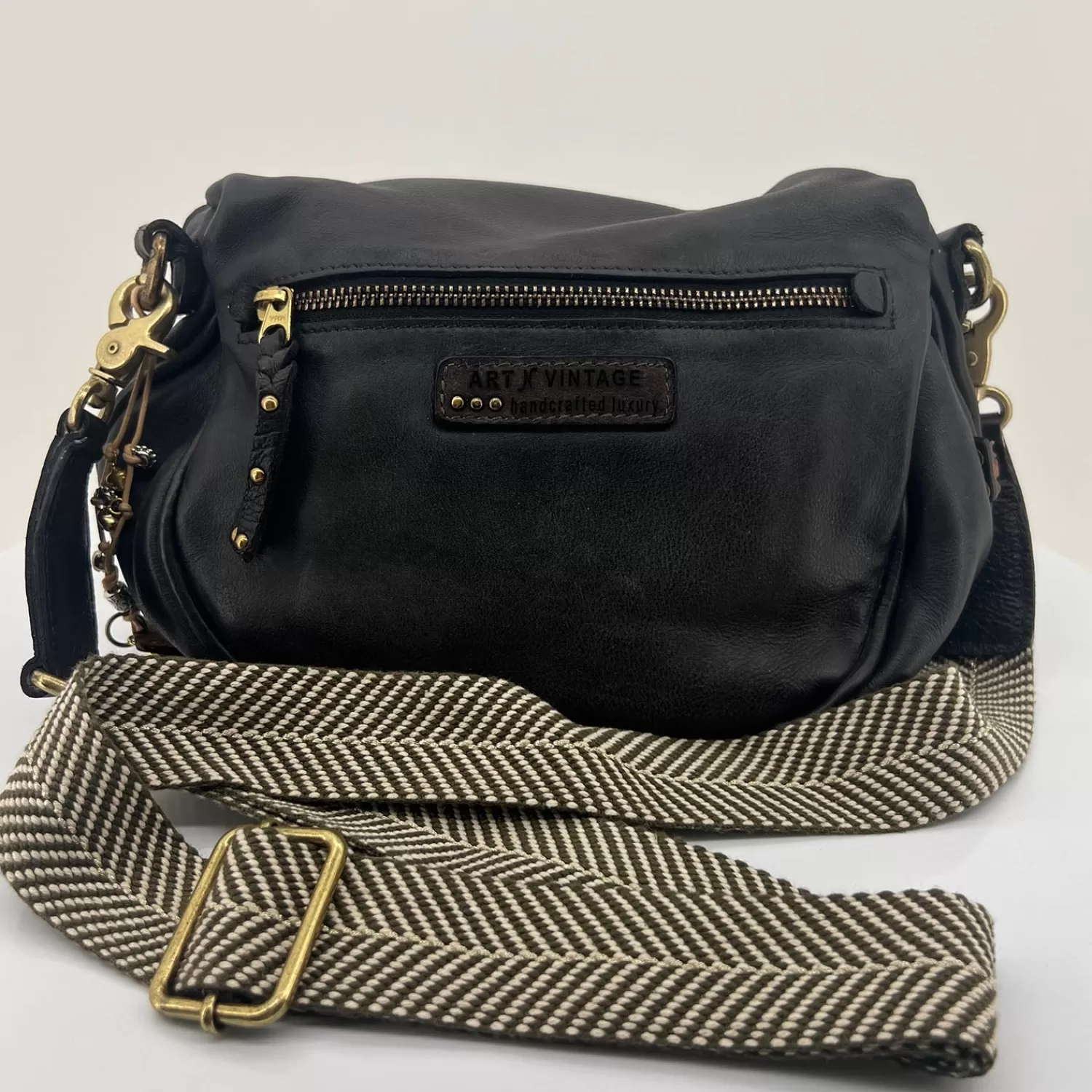 Art N Vintage Handbags*Teddy Crossbody Bag - Charcoal - AV9