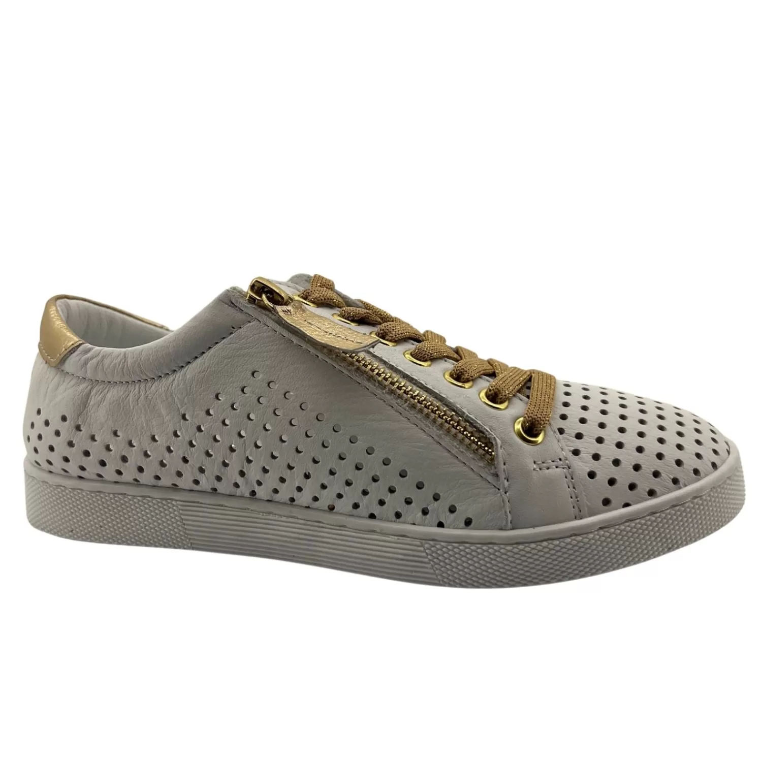 Rilassare Casual Shoes*Temple Sneaker | White & Gold | RS31