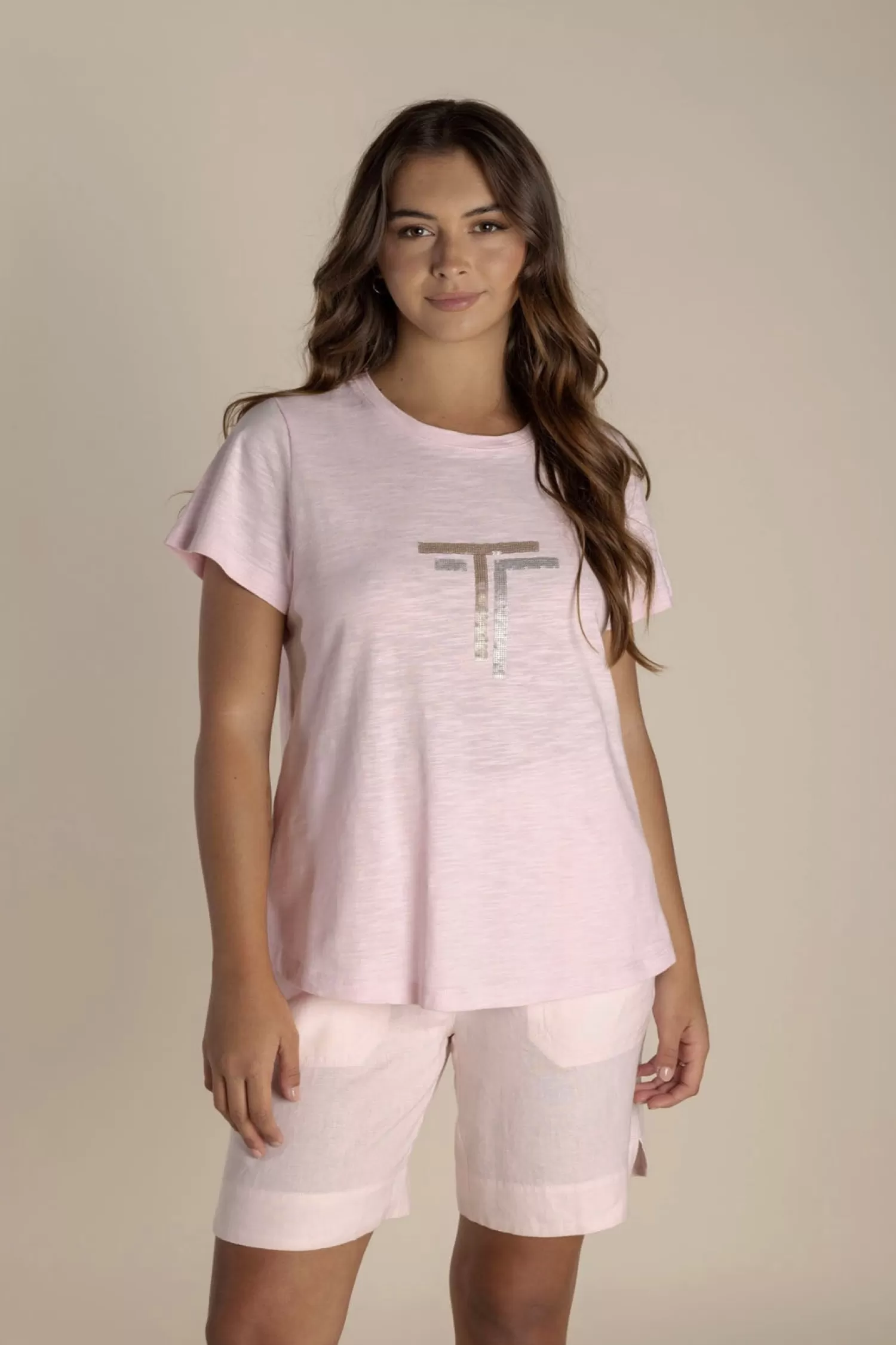 Two-T's Shirts & Tops*Tia T-Shirt - Pale Pink - TT1