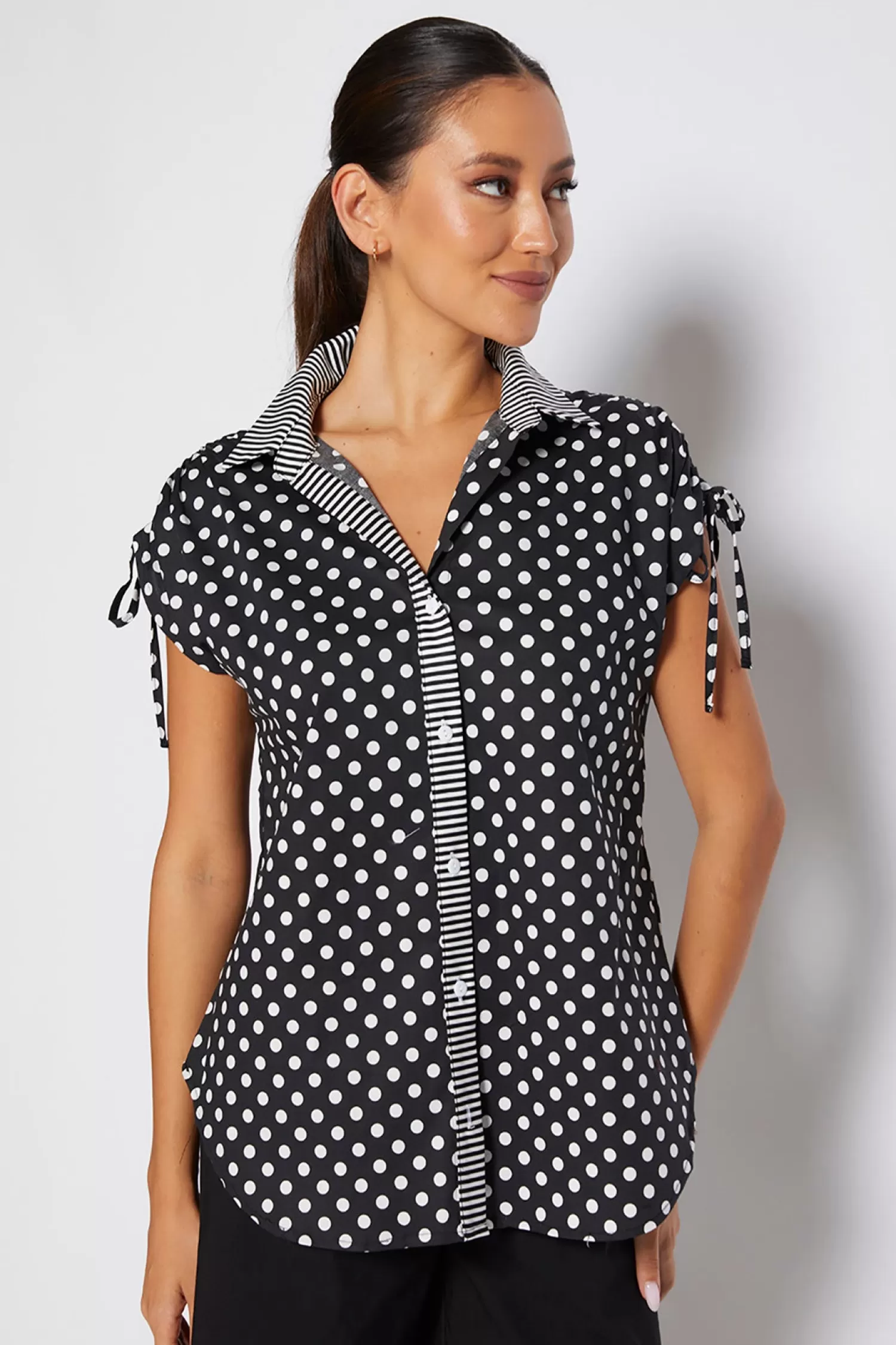 Philosophy Shirts & Tops*Tie Combo Blouse - Black - PH1
