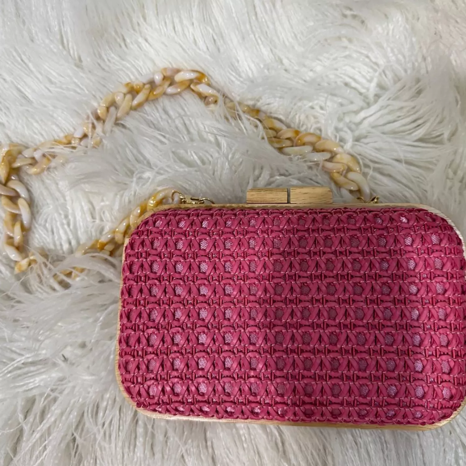 Spice Up Handbags*Timber Frame Clutch Bag | Fuchsia