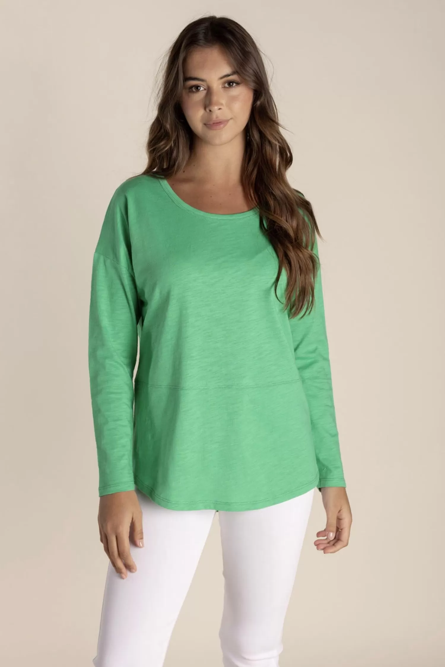 Two-T's Shirts & Tops*Tommy Long Sleeve Tee - Sea Green - TT16