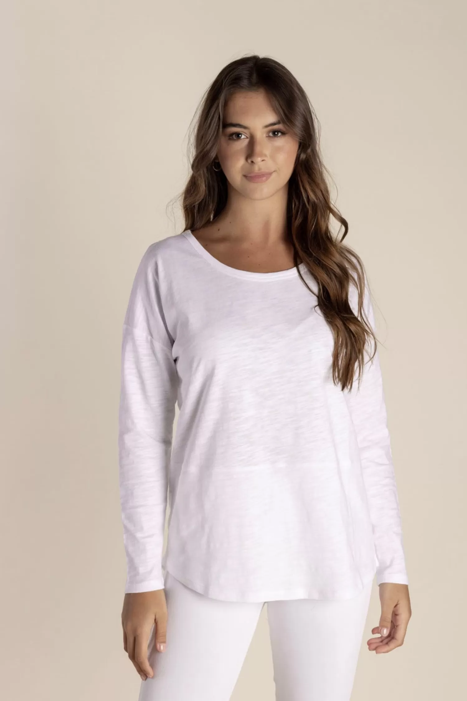 Two-T's Shirts & Tops*Tommy Long Sleeve Tee - White - TT16