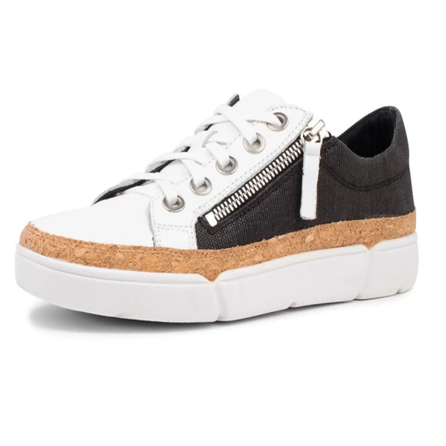 Django & Juliette Casual Shoes*Torry White And Black Lace Up Flats - DJ39