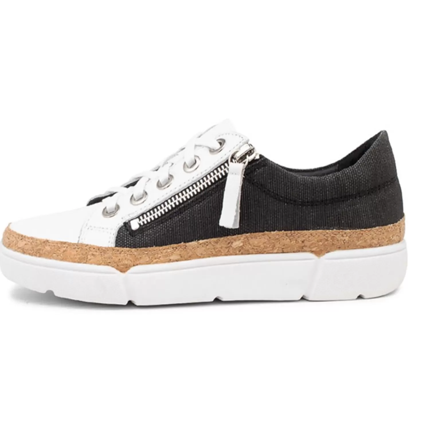 Django & Juliette Casual Shoes*Torry White And Black Lace Up Flats - DJ39