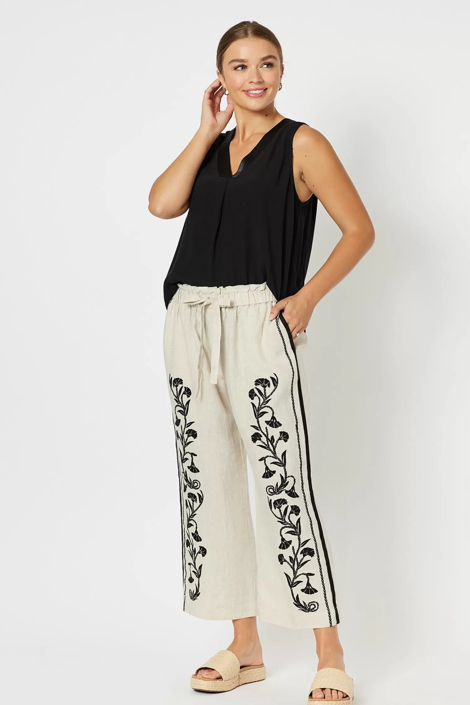 Hammock & Vine Linen Lovers | Ladies Pants*Vine Pant - Cream - HV22