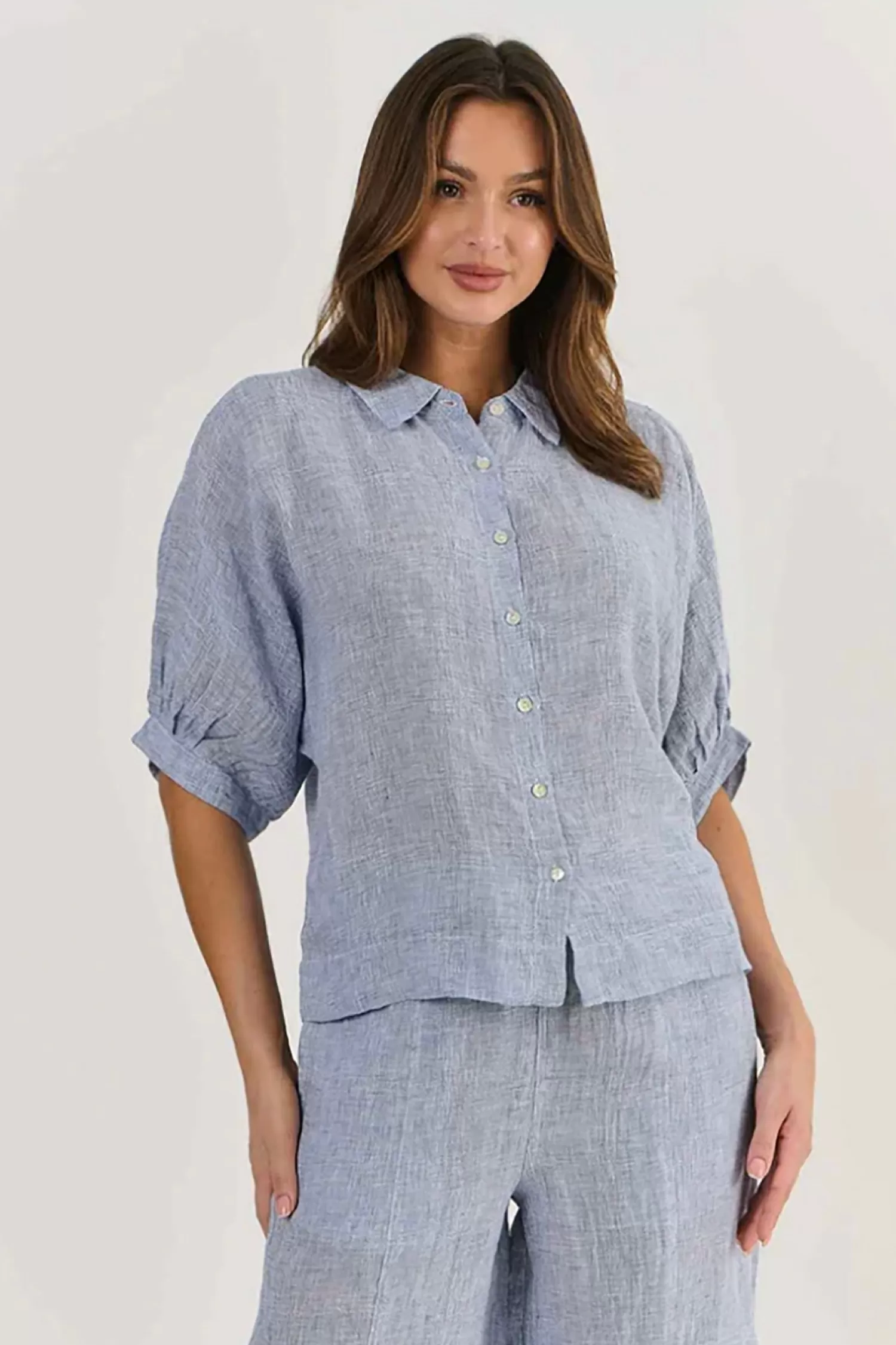 Naturals By O & J Shirts & Tops*Winona Linen Top - Delta Gauze - OJ20