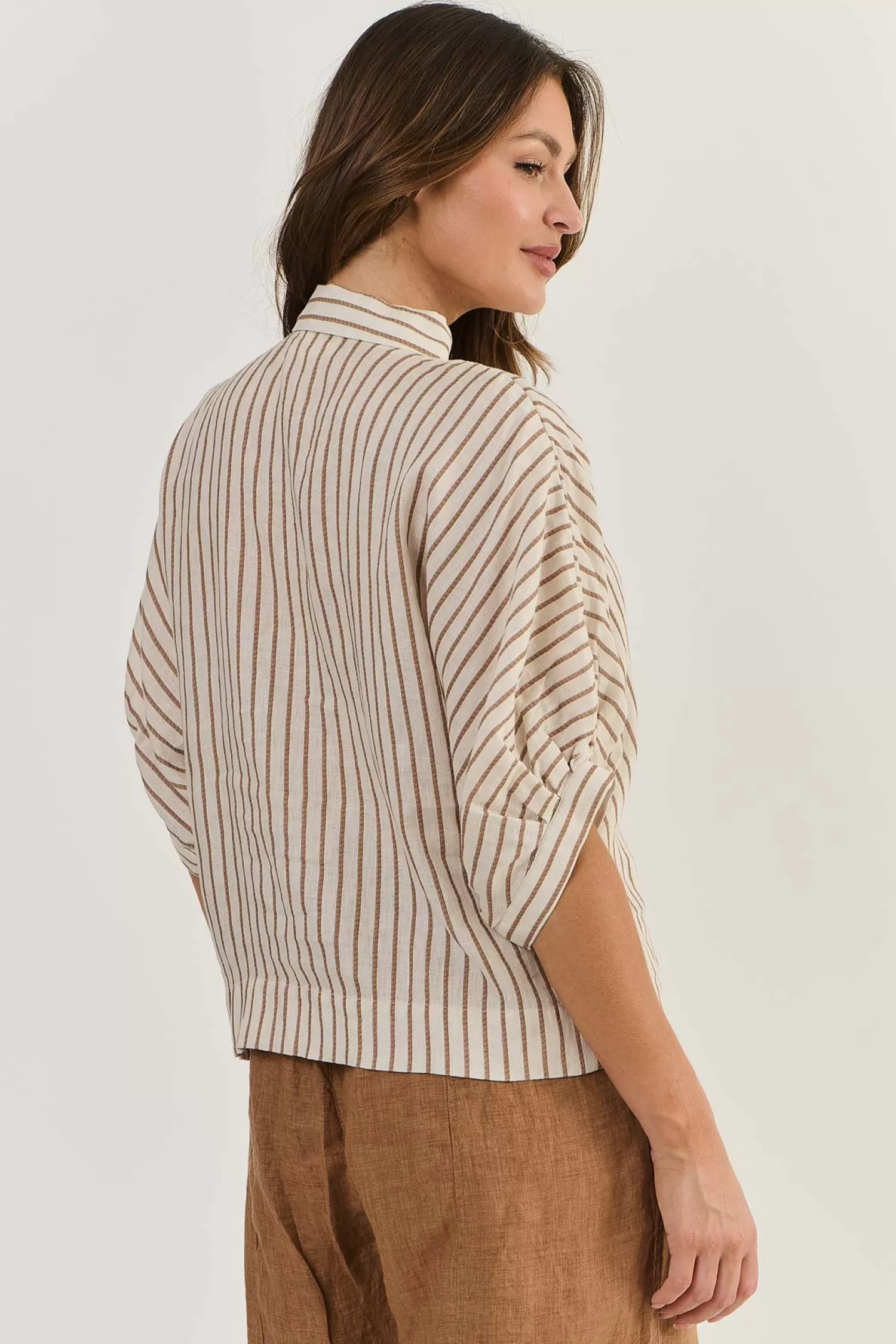 Naturals By O & J Shirts & Tops*Winona Linen Top - Ginger Slice - OJ20