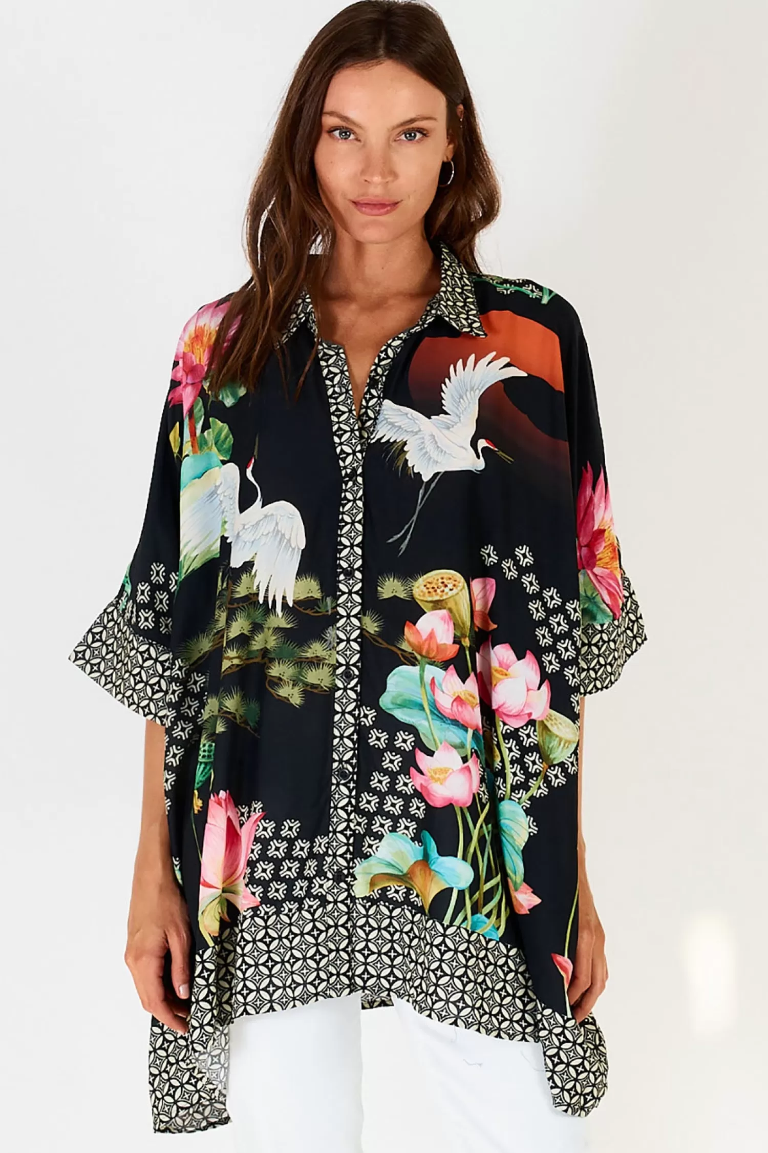 Lula Soul Shirts & Tops*Yoshiko Kaftan - Black -LS2