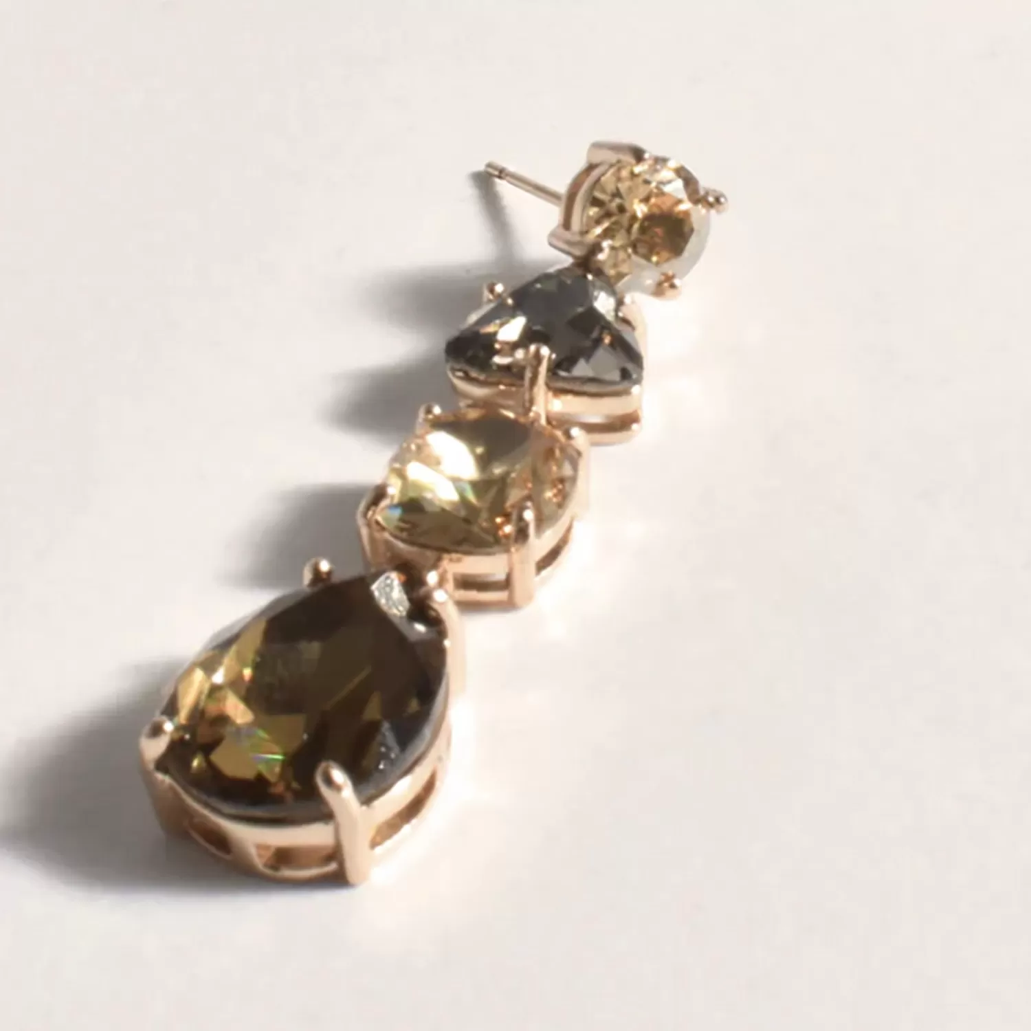 Adorne Jewellery*Zahra Statement Drop Earrings - Champagne/Choc - AD2
